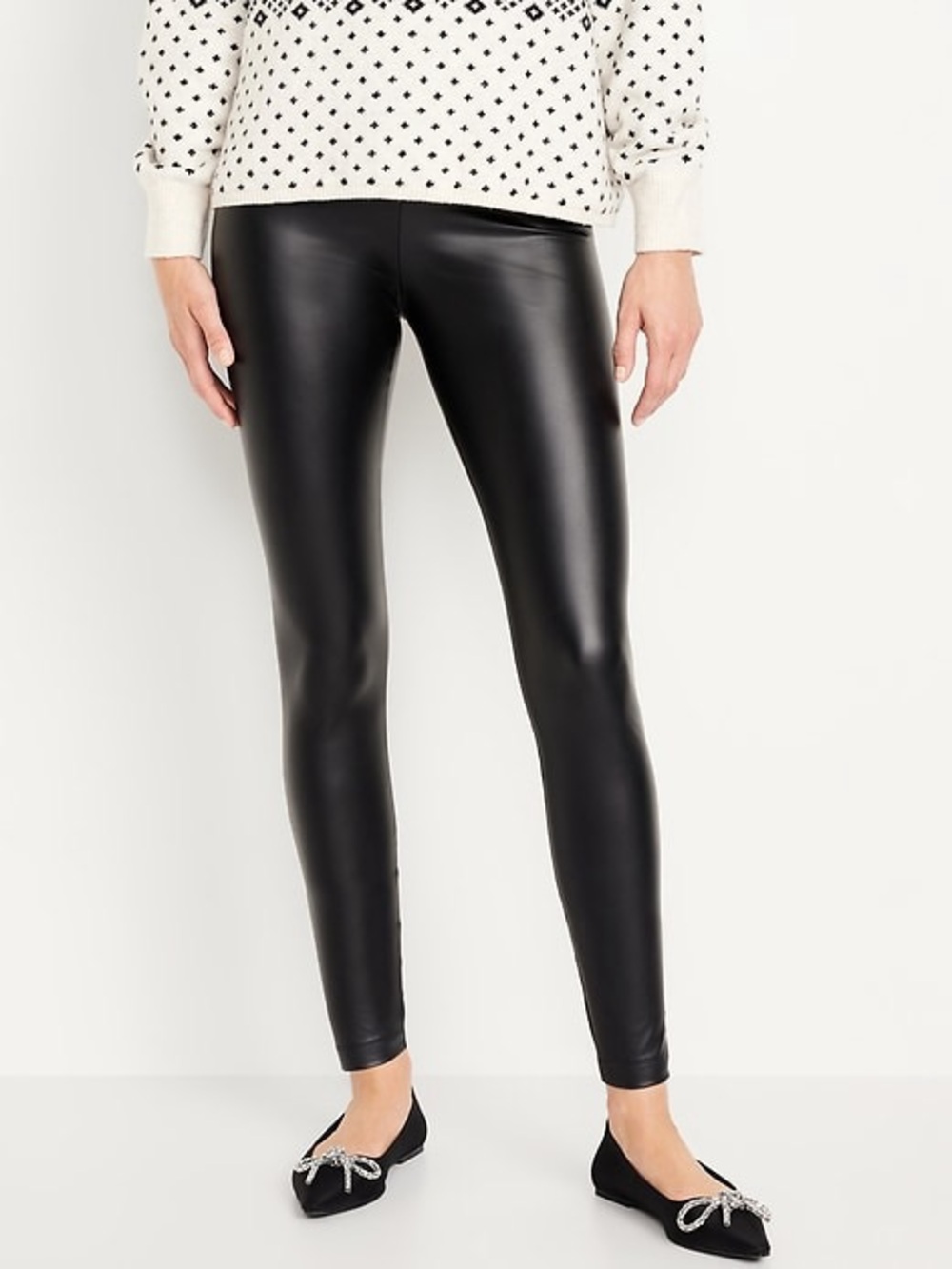 Old Navy Black Faux Leather Leggings
